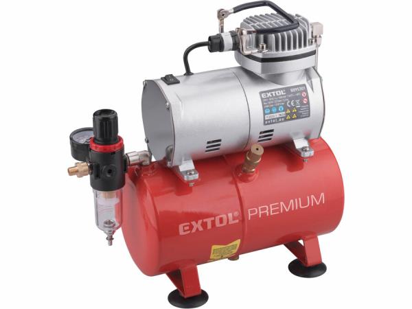 EXTOL PREMIUM Kompresor bezolejový, 150W, max. tlak 6bar, nádrž 3l 8895301