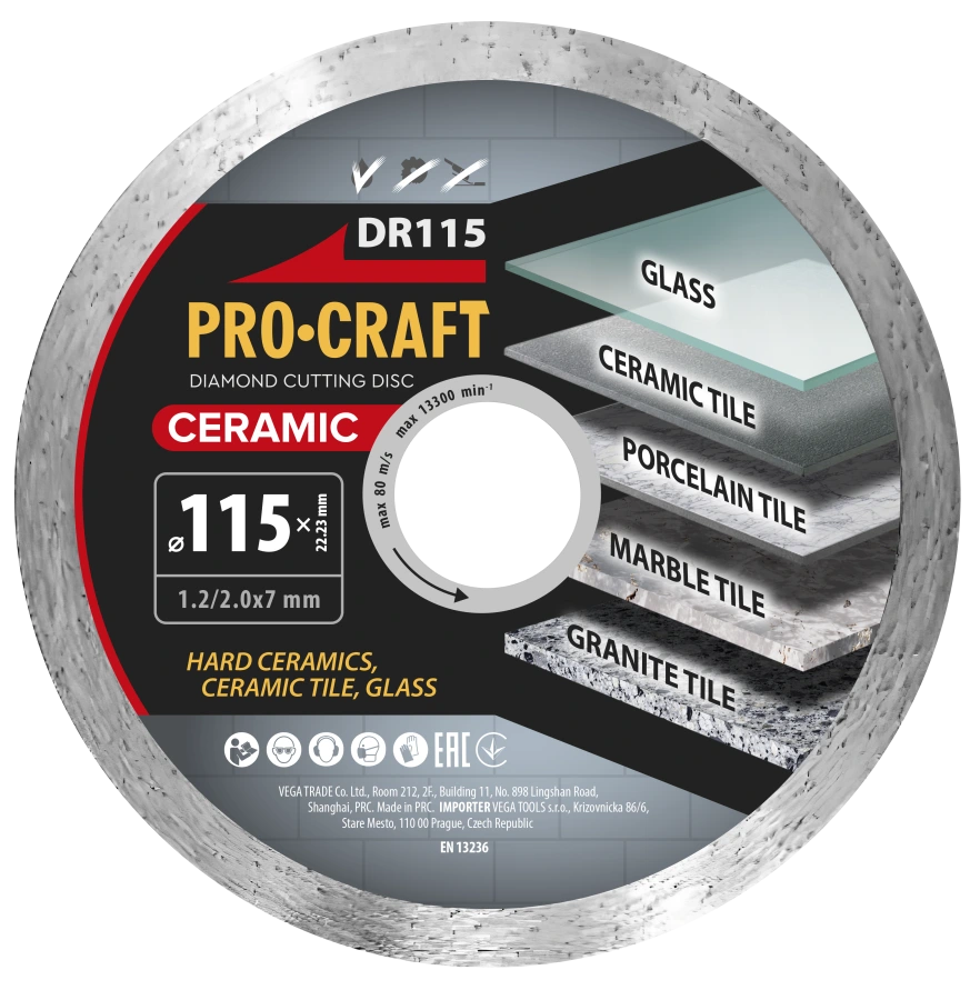 Diamantový rezný kotúč Ceramic Procraft DR115