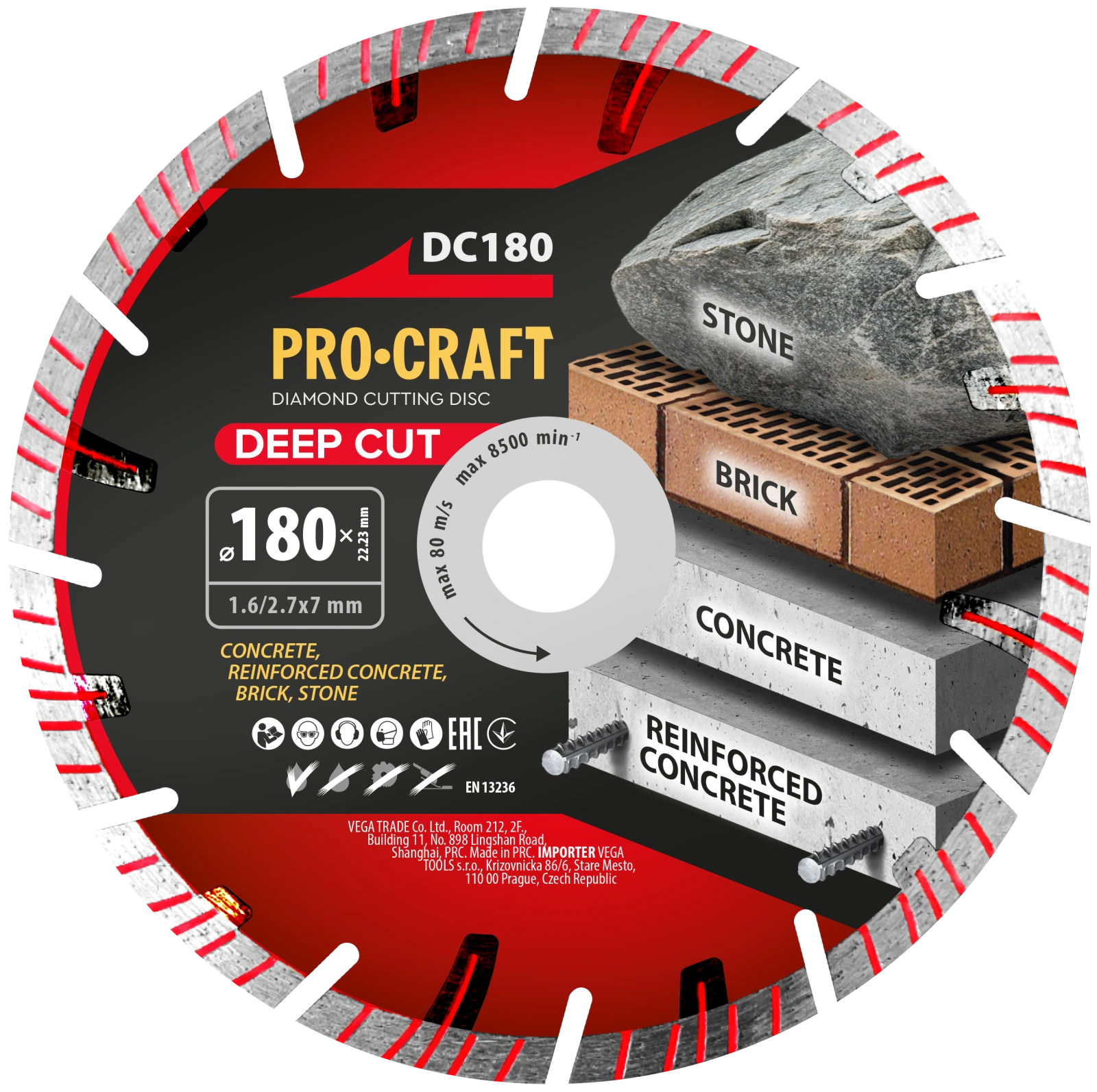 Diamantový rezný kotúč Deep Cut Procraft DC180