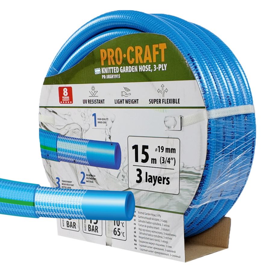Záhradná hadica Procraft PR-3KGH1915 3-vrstvová, 3/4" 15 m