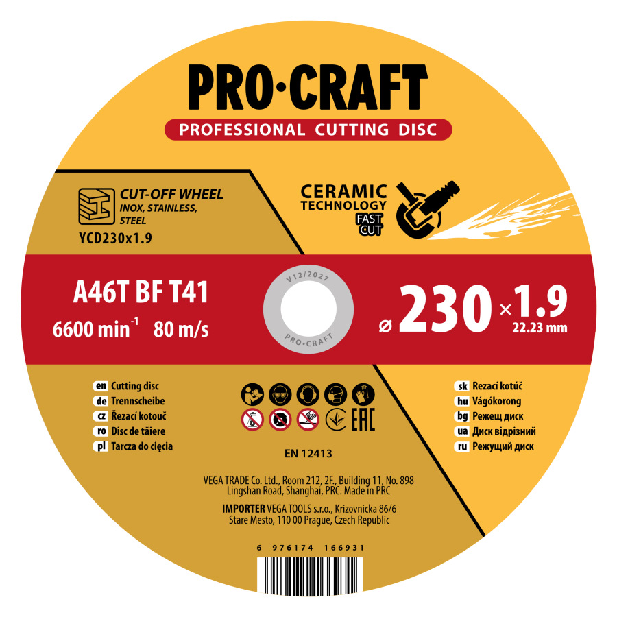 Rezný kotúč Procraft s keramickým zrnom YСD230x1.9