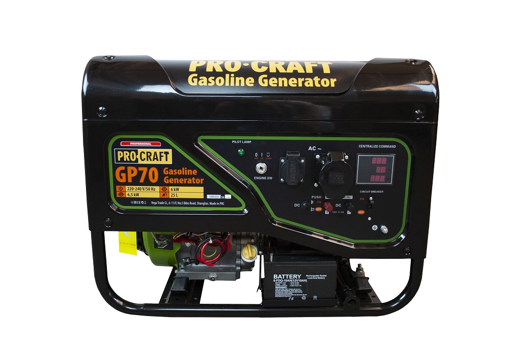 PROCRAFT Elektrocentrála benzínová 6,5kW GP70
