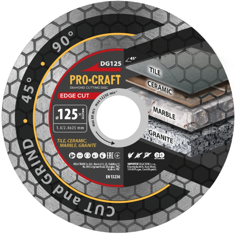 Diamantový kotúč Edge Cut Procraft DG125