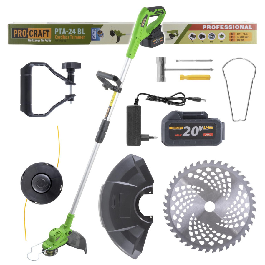 PROCRAFT Aku vyžínač 20V PTA24 BL