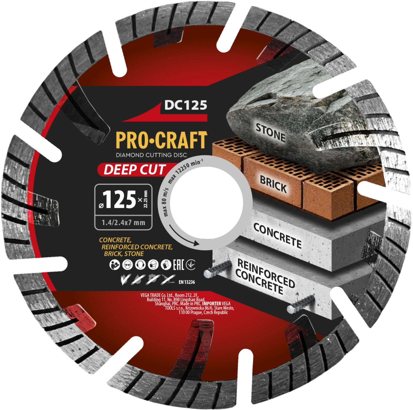 Diamantový rezný kotúč Deep Cut Procraft DC125
