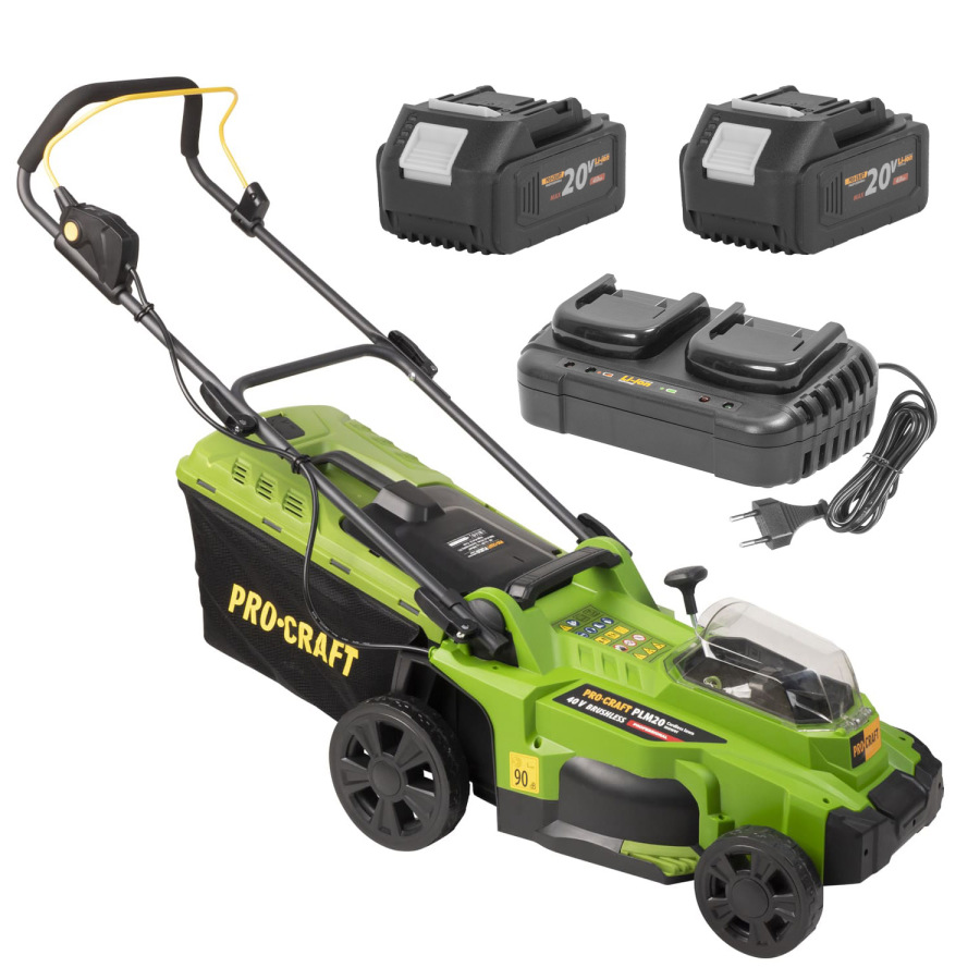 Aku kosačka Procraft + 2 batérie a nabíjačka SPLM20/20/20-4/20-2