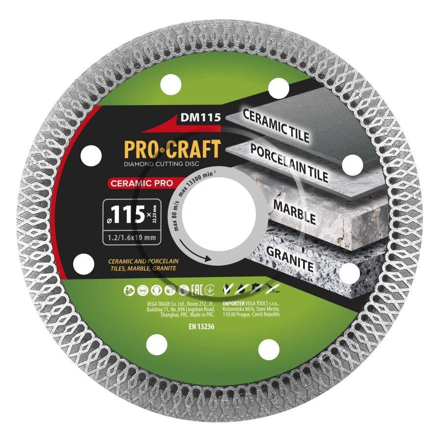 Diamantový rezný kotúč Ceramic PRO Procraft DM115