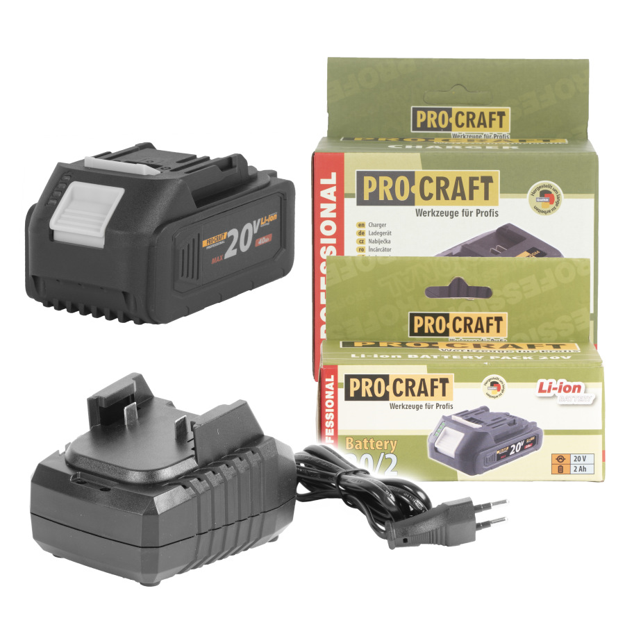 Sada akú batéria Procraft 20/4 + nabíjačka Procraft 20/1