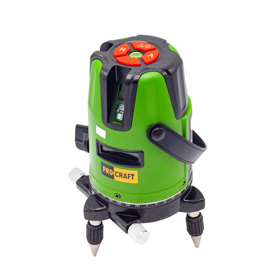 Procraft LE-3D Zelený čiarový laser, krížová samonivelačná rovina