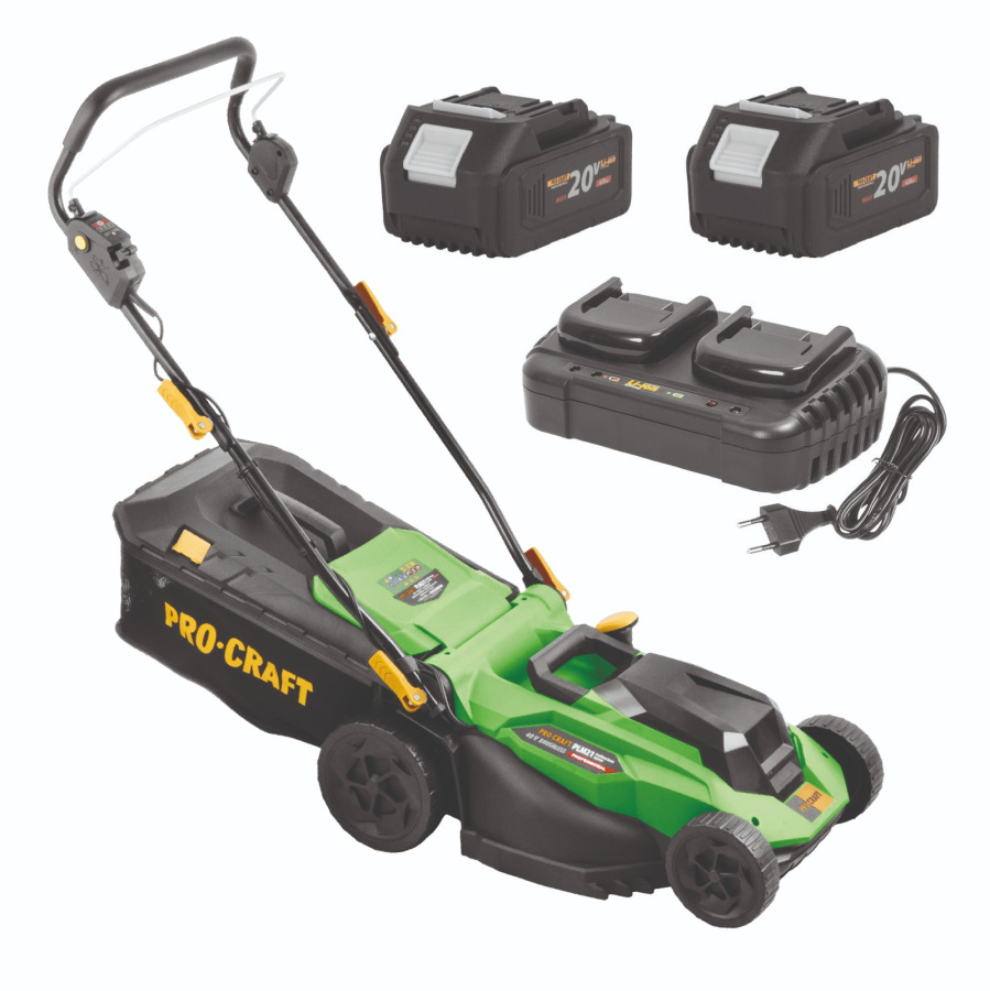 Aku kosačka Procraft + 2 batérie a nabíjačka SPLM21/20-4/20-2