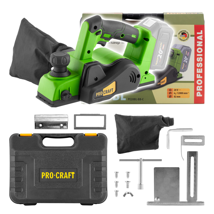 Aku hoblík Procraft PE20BL (bez akumulátora a nabíjačky)