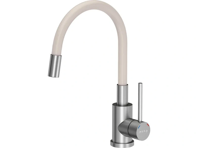 MUSA Batéria stojanková antikorová flexibilné rameno 500mm, béžová / matný chróm 831013
