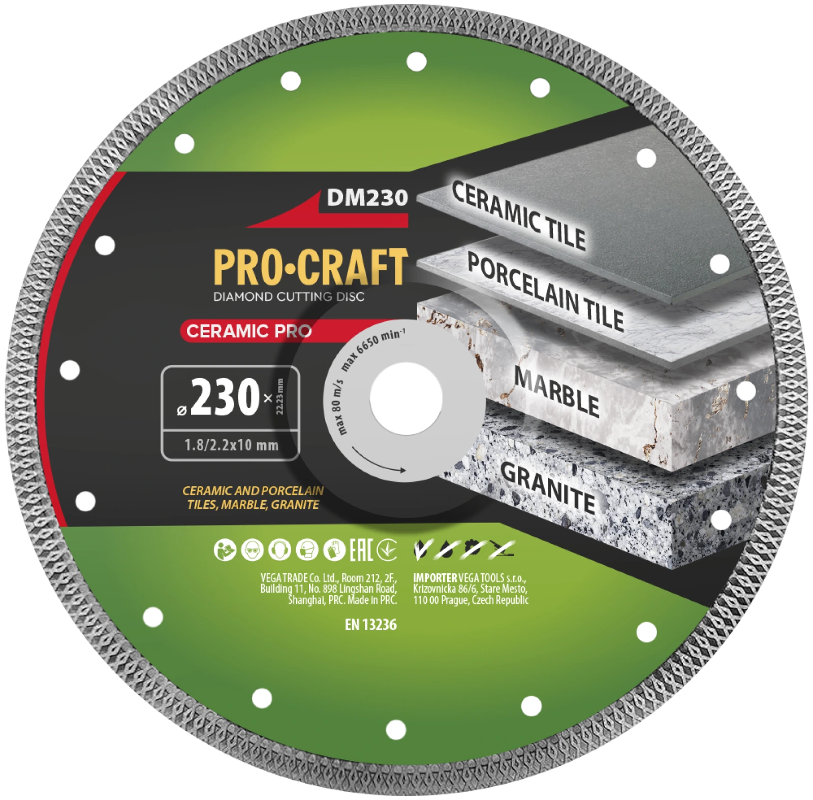 Diamantový rezný kotúč Ceramic PRO Procraft DM230