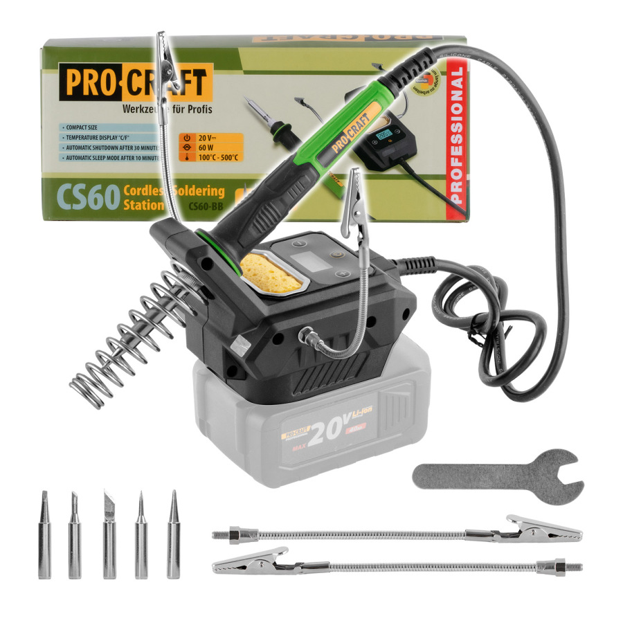 PROCRAFT CS60bb Aku spájkovacia stanica Procraft (bez batérie a nabíjačky)
