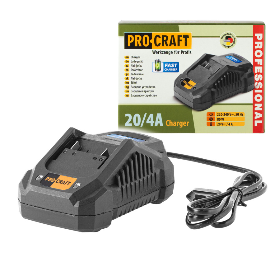 Nabíjačka pre 20V Li-ion batérie Procraft 20/4A Fast Charge