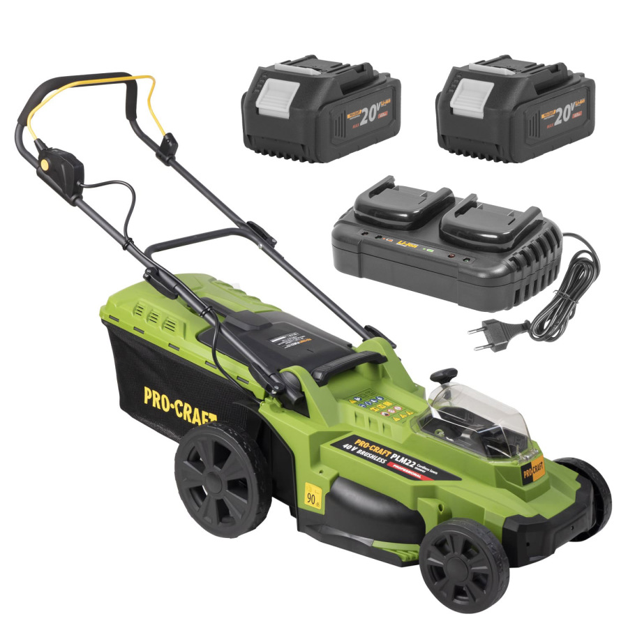 Aku kosačka Procraft + 2 batérie a nabíjačka SPLM22/20-4/20-2