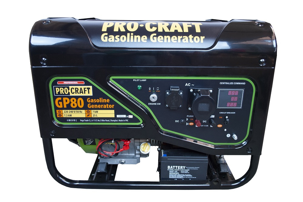 PROCRAFT Elektrocentrála benzínová 7,5kW GP80