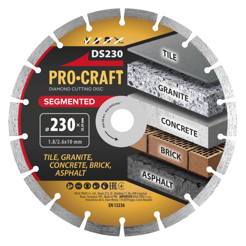 Diamantový rezný kotúč Segmented Procraft DS230
