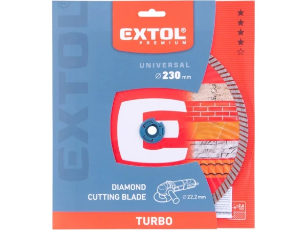 EXTOL PREMIUM 8803055Kotúč rezný diamantový Turbo, ø230x2,6mm, suché a mokré rezanie 2