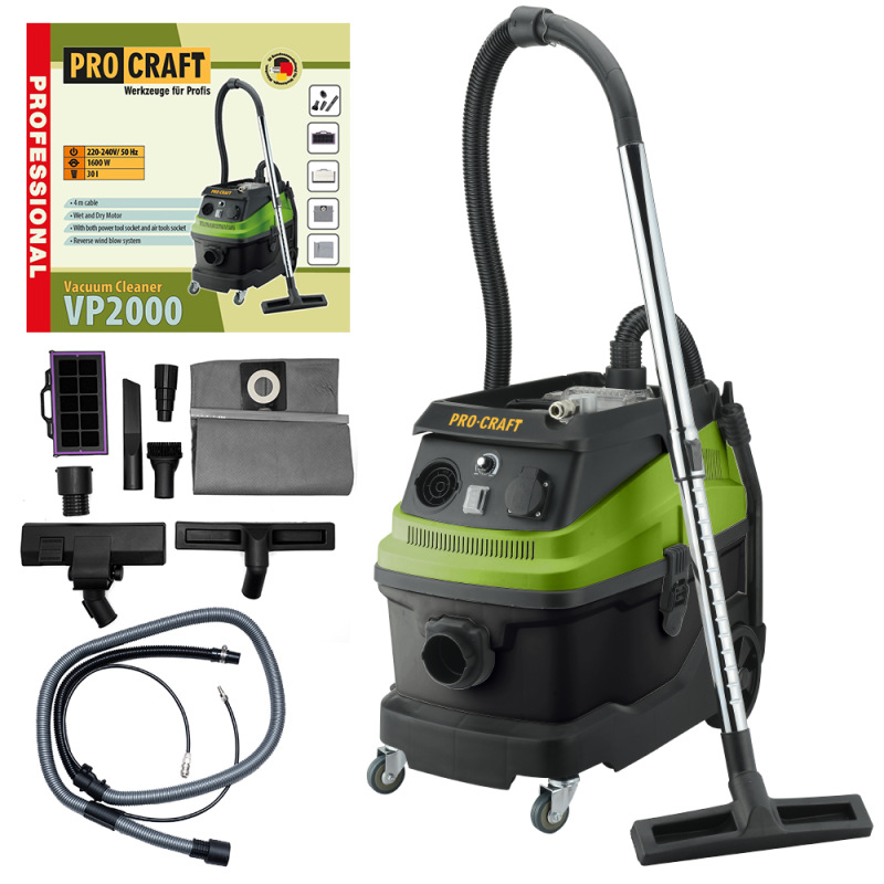 PROCRAFT Priemyselný vysávač 1600W, 30L VP2000