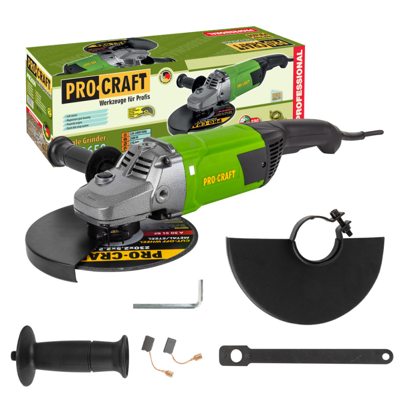 PROCRAFT Uhlová brúska 230mm 2600W PW2650