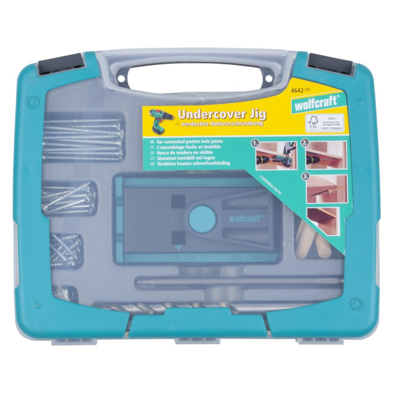 Wolfcraft Sada pre rohové spoje Undercover Jig, skrutky TX20, wolfcraft 4642100 9