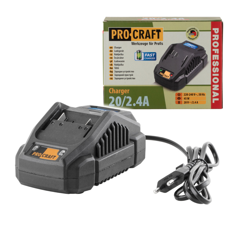 Nabíjačka pre 20 V Li-ion batérie Procraft 20/2.4 A.