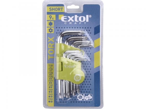 EXTOL CRAFT L-kľúče TORX krátke 9-dielna sada 66010