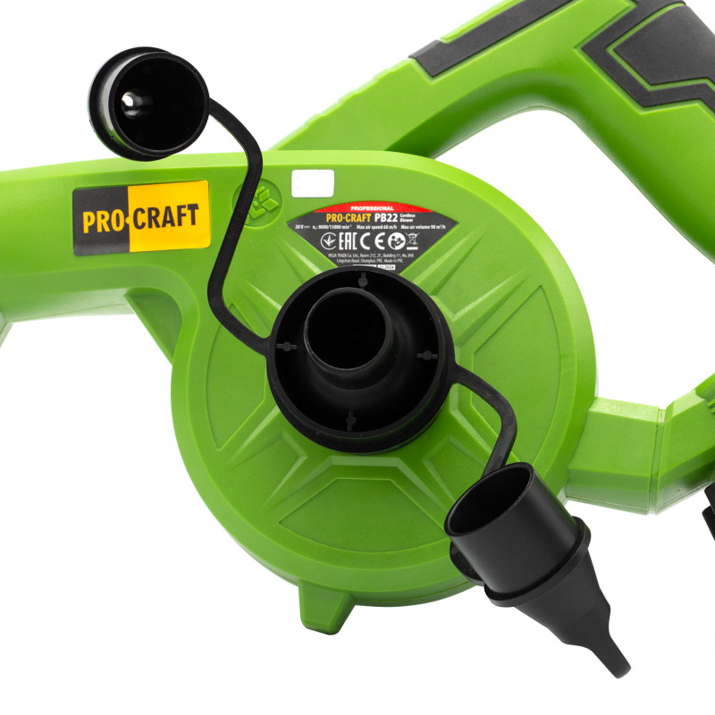 PROCRAFT Aku fukár 20V 90 m³/h(bez batérie a nabíjačky) PB22 2