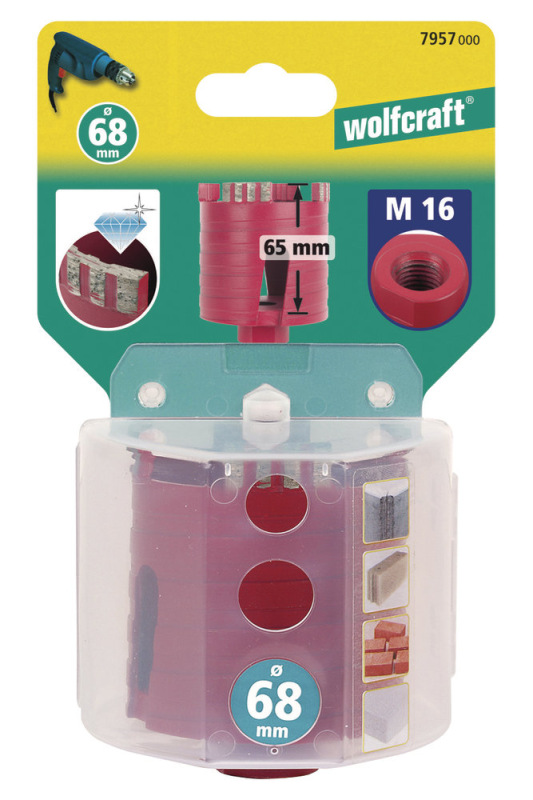 Wolfcraft Korunka vŕtacia diamantová ø 68mm hl. – 65mm, wolfcraft 7957000 5