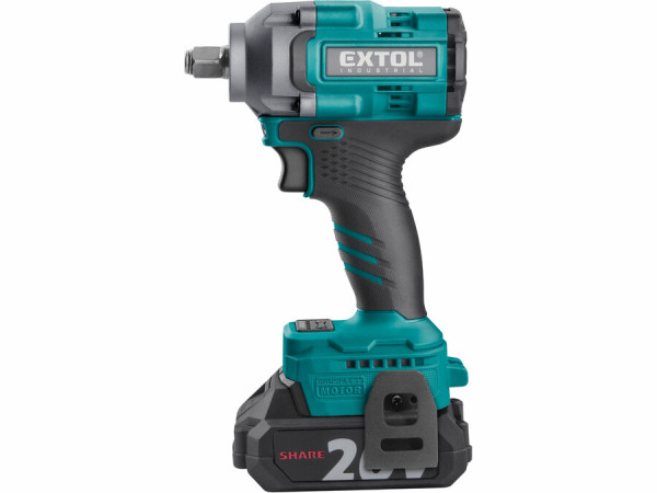 EXTOL INDUSTRIAL 8791814 Uťahovač rázový Share20V, 1x 2Ah, 1/2" štvorhran, 500Nm 8