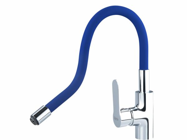 BALLETTO Batéria stojanková, flexibilné horné rameno modré, 550mm, lesklý chróm 81123