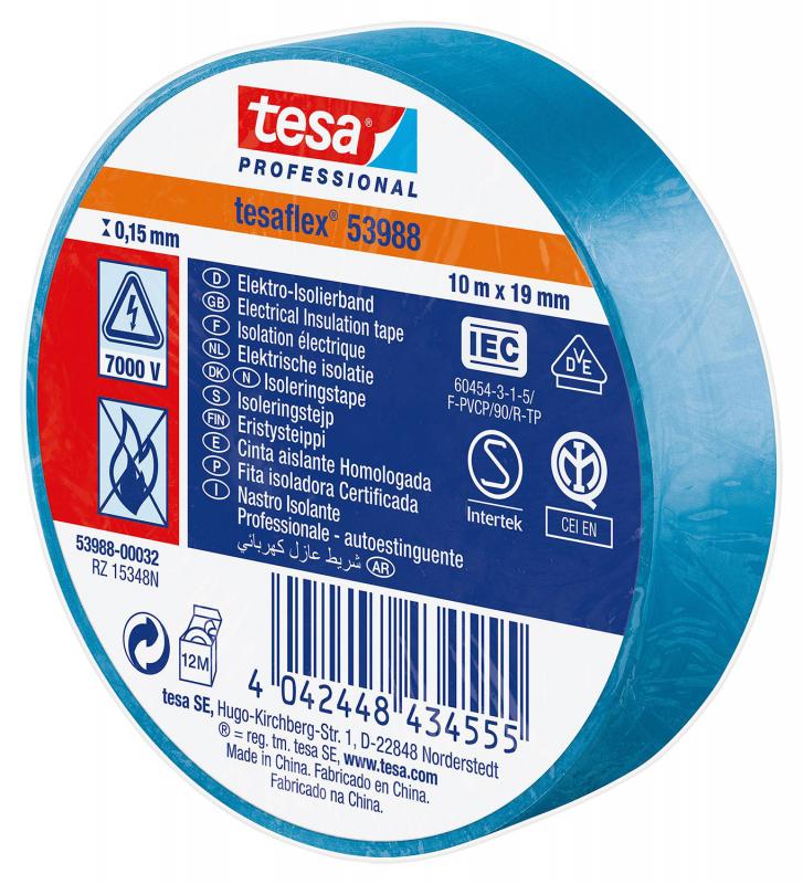 Páska 53988 elektroizolačná modrá 15mm x 10m Tesa