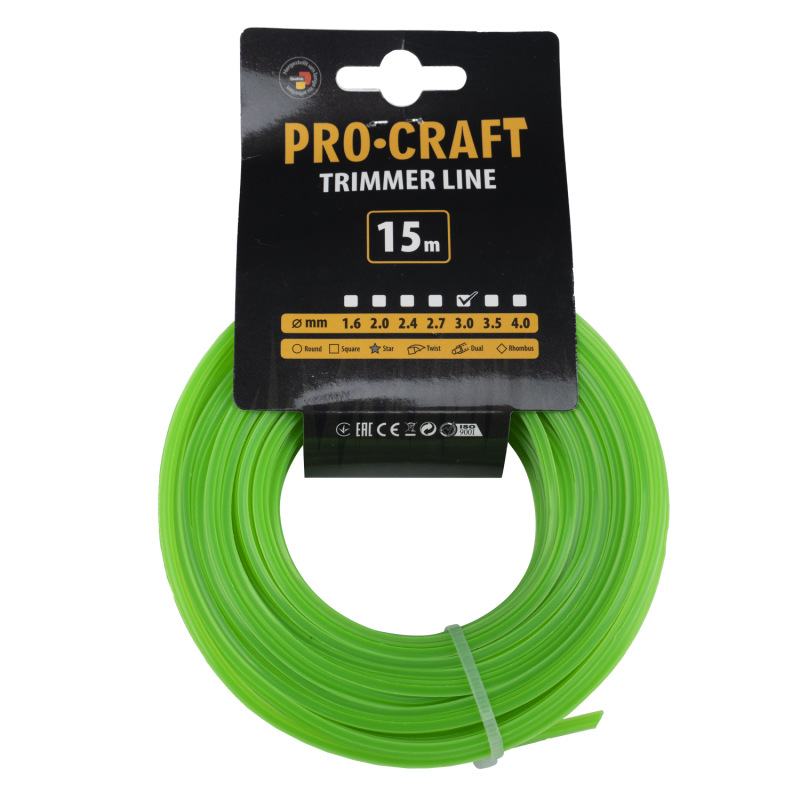 Rezacia struna (3 mm) (15 m) hviezda PROCRAFT