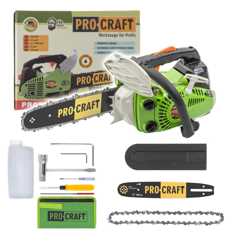 PROCRAFT Benzínová reťazová píla lišta 305mm K300S