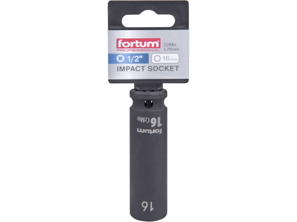 FORTUM 4703216 Kľúč nástrčný rázový, 1/2'', 16mm 1