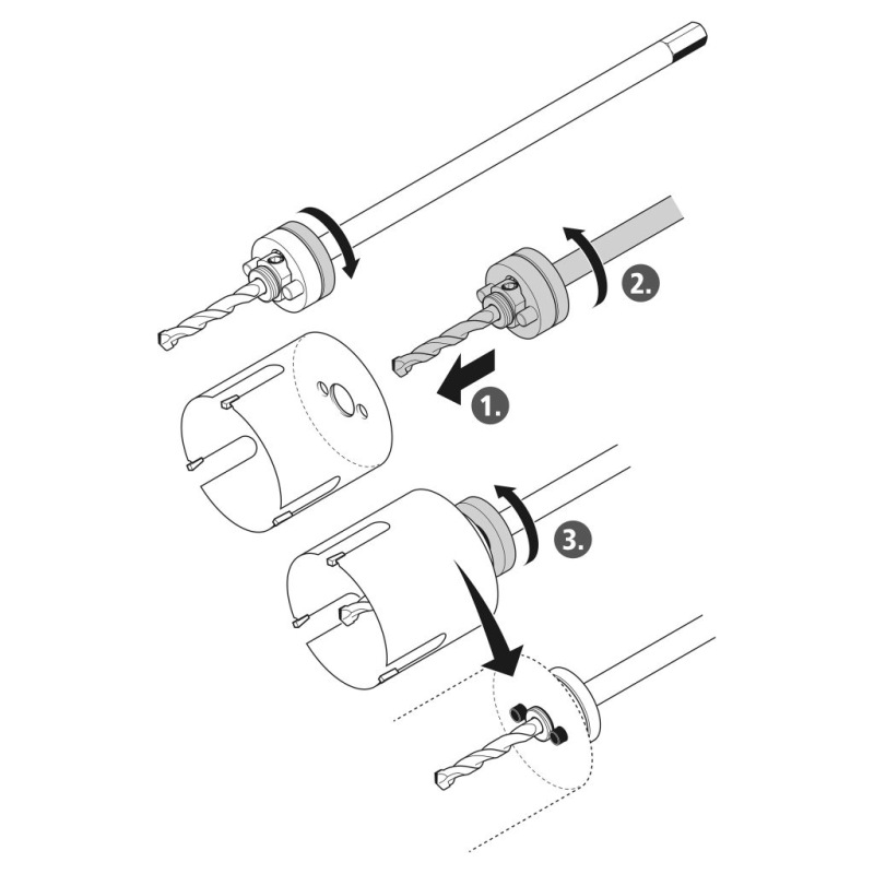 Wolfcraft Tŕň upínací extra dlhý, stopka šesťhran 5/8", 360mm, wolfcraft 3888000 1