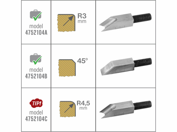 FORTUM 4752104 Hoblík na zrážanie hrán, 2 profilové nože, 155mm, hliník 2