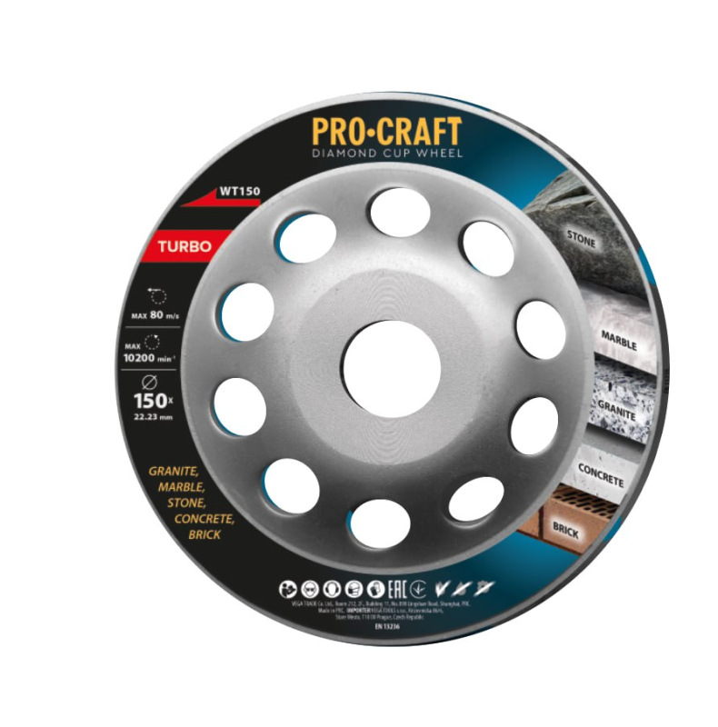 Diamantová brúsna čaša Procraft WT150 Turbo