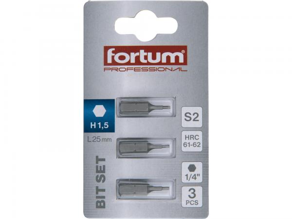 FORTUM Bit Imbus H1,5x25mm, 3ks, S2 4741501