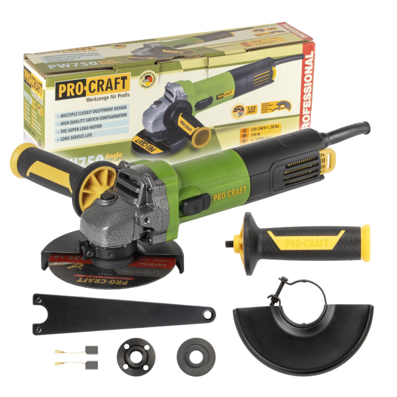 PROCRAFT Uhlová brúska 125mm 750W PW750