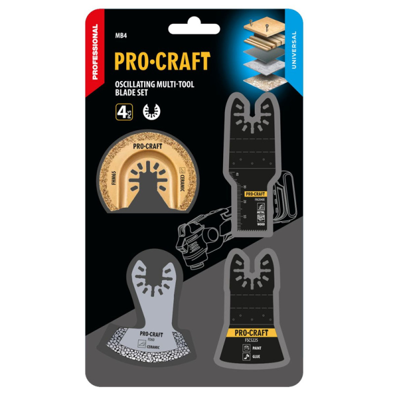 Sada nadstavcov pre multifunkčnú oscilačnú brúsku Procraft MB4