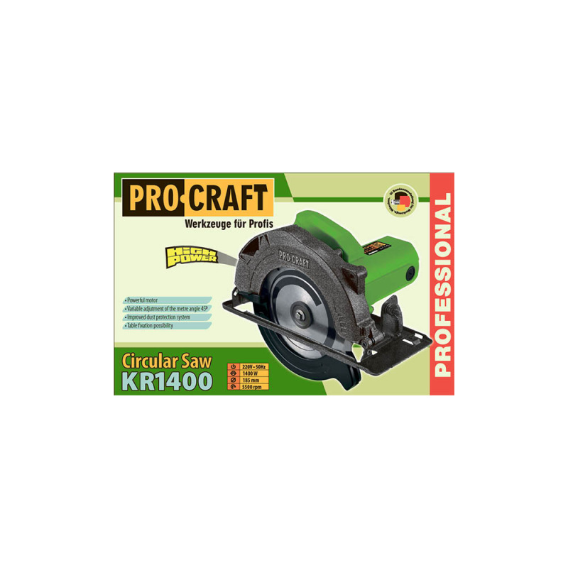 PROCRAFT Píla okružná 1400W 185mm KR1400 8