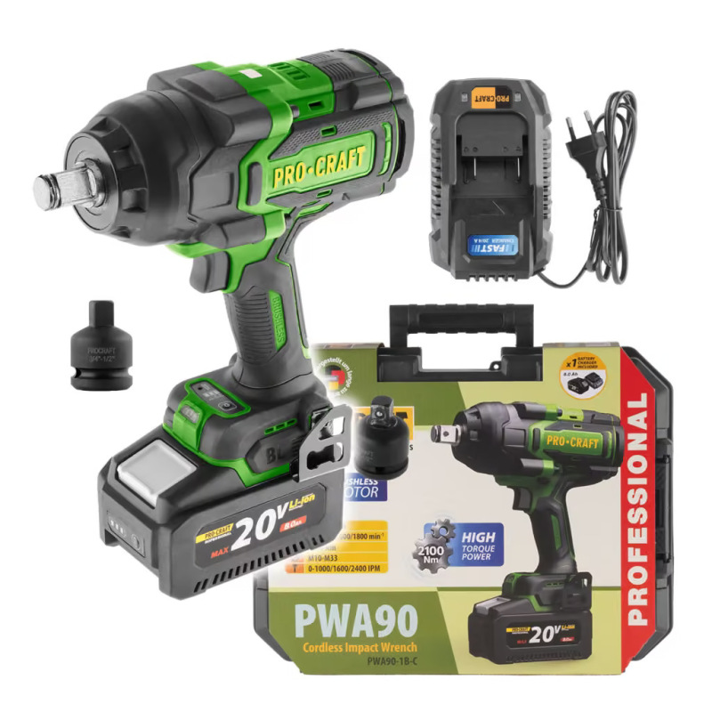 PROCRAFT Aku rázový utahovák 20V 2100Nm PWA90