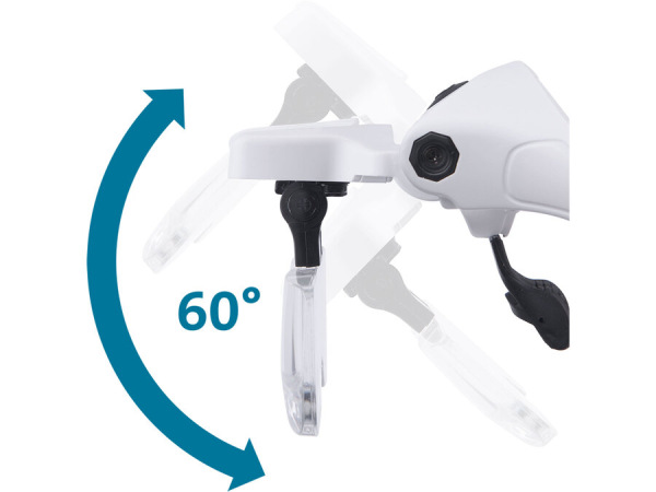 EXTOL CRAFT Okuliare s lupou a LED svetlom, 1-1,5-2-2,5-3,5x zväčšenie, 4 LED, USB 43165 7
