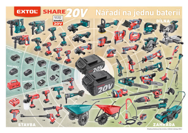EXTOL INDUSTRIAL Píla priamočiara Share20V, bez aku, zdvih 26mm, bezuhlíkový motor 8791825 11