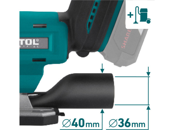 EXTOL INDUSTRIAL Píla priamočiara Share20V, bez aku, zdvih 26mm, bezuhlíkový motor 8791825 3