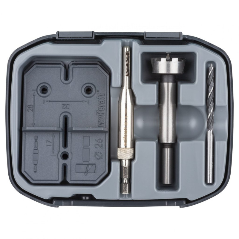 Wolfcraft Sada na vŕtanie kovania NK závesov ø 26mm, wolfcraft 4655000 5