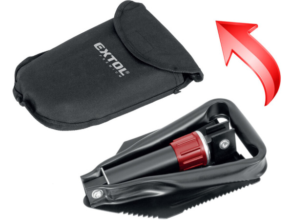 EXTOL PREMIUM 8877031 Lopatka skladacia s motyčkou 570mm, šírka 150mm, nylonové puzdro 1