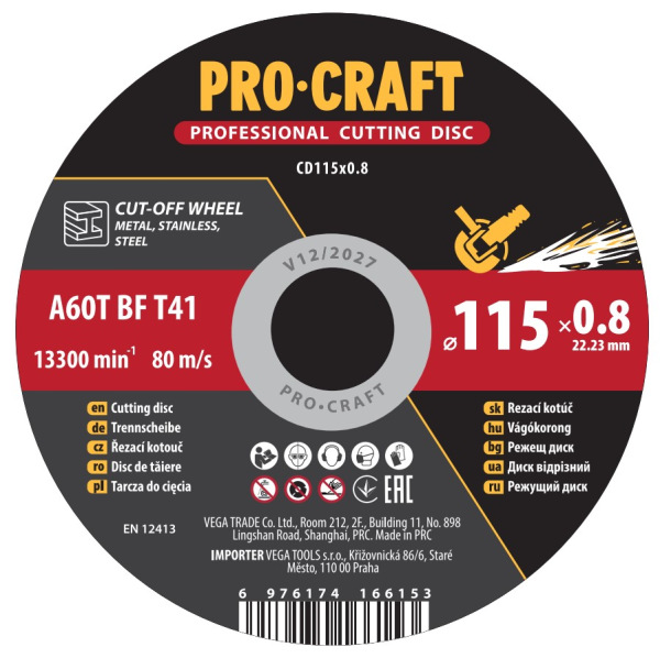 Rezný kotúč Procraft CD115x0,8